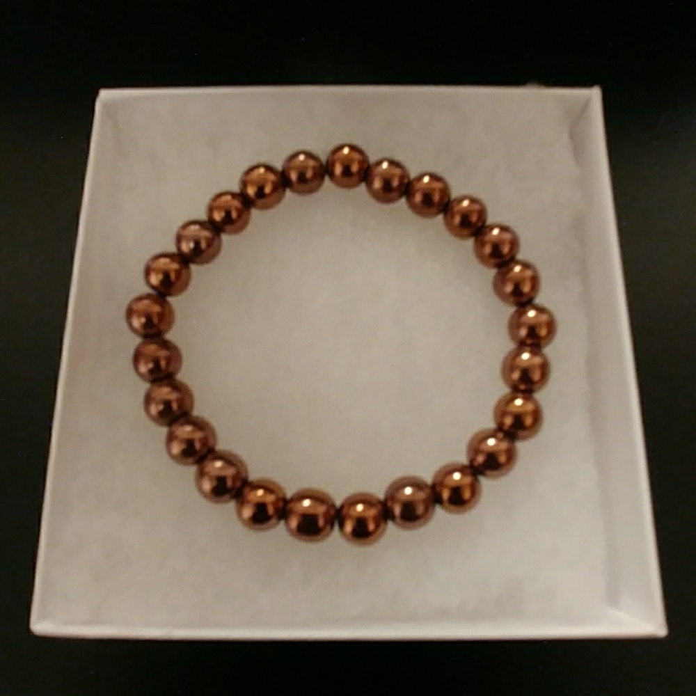 Copper Hematite Stone Bracelet - Picture 3 of 8